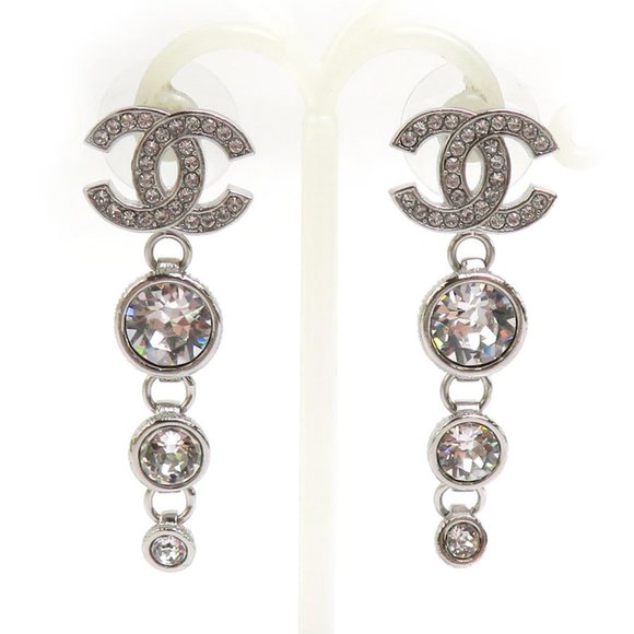 Chanel Coco Mark Silver Metal earring - Picture 1 of 5
